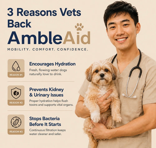 AmbleAid™ Stainless Pet Fountain