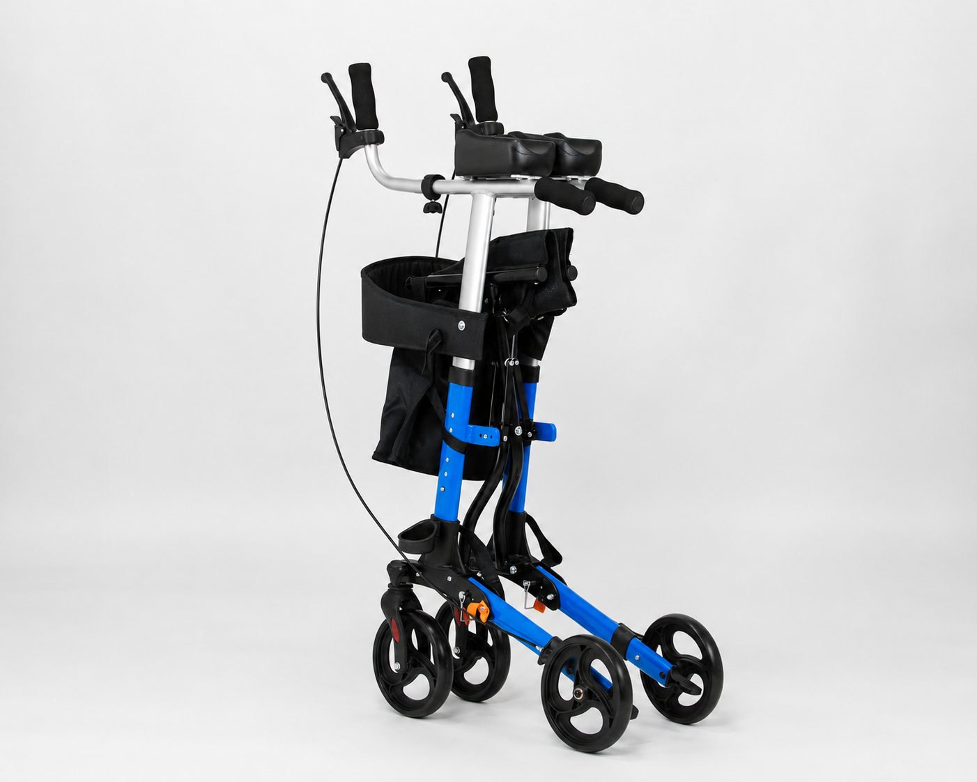 Elderly walker, elbow rest, pushable, seatable, storage bag, walker, no need to install hand-push, travel shopping, aluminum alloy