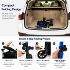 Elderly walker, elbow rest, pushable, seatable, storage bag, walker, no need to install hand-push, travel shopping, aluminum alloy