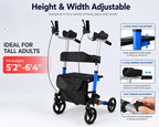 Elderly walker, elbow rest, pushable, seatable, storage bag, walker, no need to install hand-push, travel shopping, aluminum alloy