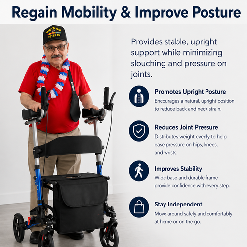 Elderly walker, elbow rest, pushable, seatable, storage bag, walker, no need to install hand-push, travel shopping, aluminum alloy