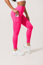 Pocket European and American hot sale seamless hip lift gym pants belly tight high waist peach buttocks yoga pants