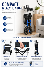 Elderly walker, elbow rest, pushable, seatable, storage bag, walker, no need to install hand-push, travel shopping, aluminum alloy