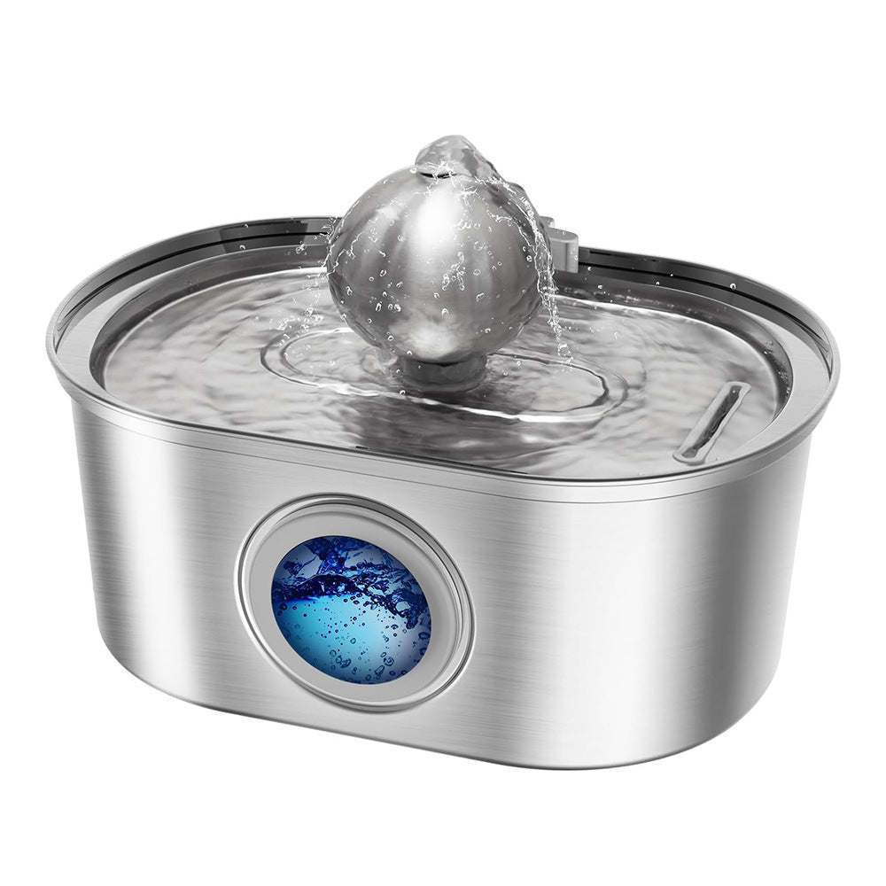 Source Factory Stainless Steel Pet Smart Water Dispenser Automatic Circulation Flow 3.2L Large Capacity Cat and Dog Water Feeder
