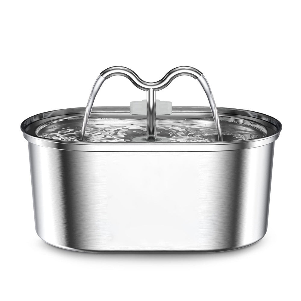 Source Factory Stainless Steel Pet Smart Water Dispenser Automatic Circulation Flow 3.2L Large Capacity Cat and Dog Water Feeder