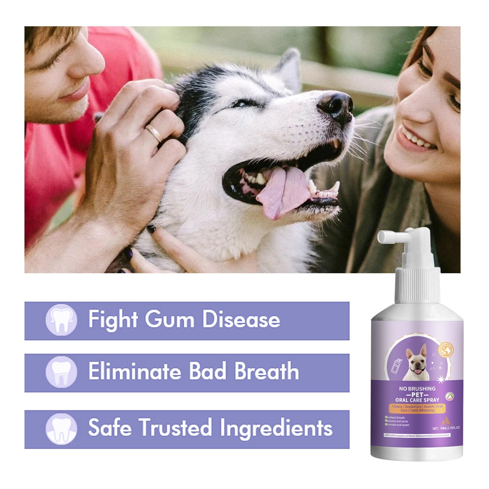 Cross-border pet oral care spray, bad breath and tartar removal for cats and dogs, mouthwash Pet oral care
