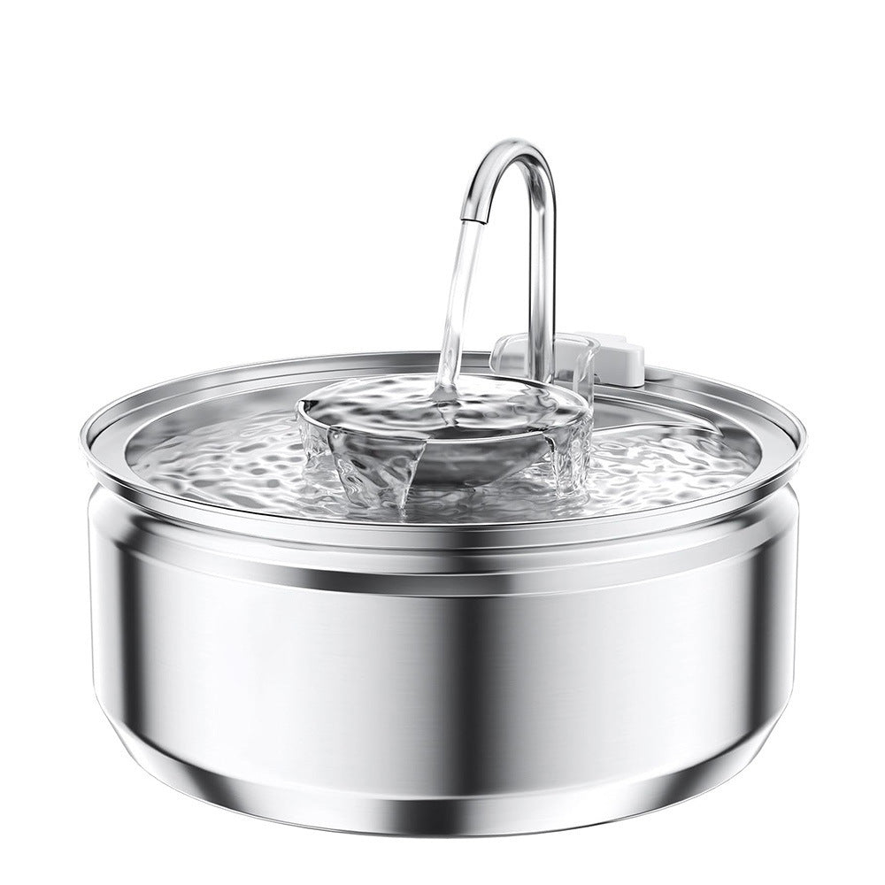 Source Factory Stainless Steel Pet Smart Water Dispenser Automatic Circulation Flow 3.2L Large Capacity Cat and Dog Water Feeder