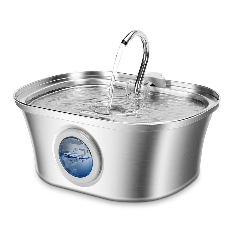 Source Factory Stainless Steel Pet Smart Water Dispenser Automatic Circulation Flow 3.2L Large Capacity Cat and Dog Water Feeder