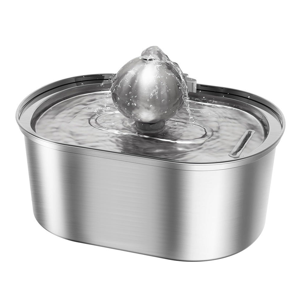 Source Factory Stainless Steel Pet Smart Water Dispenser Automatic Circulation Flow 3.2L Large Capacity Cat and Dog Water Feeder