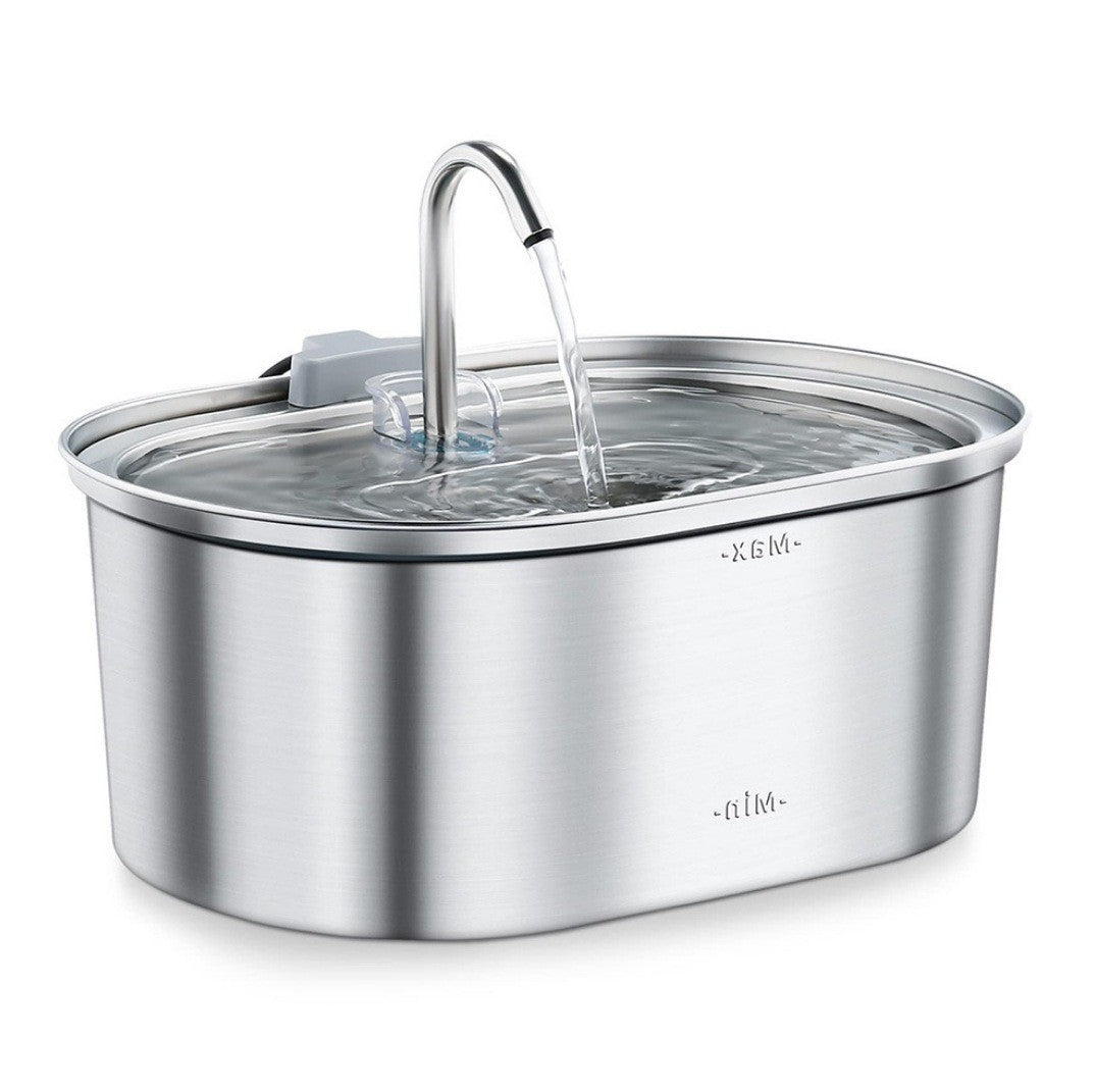 Source Factory Stainless Steel Pet Smart Water Dispenser Automatic Circulation Flow 3.2L Large Capacity Cat and Dog Water Feeder