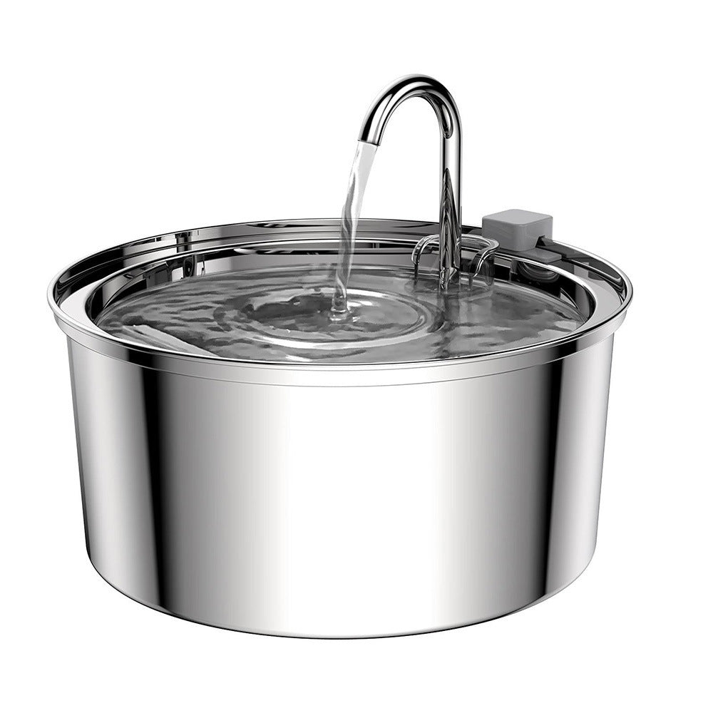 Source Factory Stainless Steel Pet Smart Water Dispenser Automatic Circulation Flow 3.2L Large Capacity Cat and Dog Water Feeder