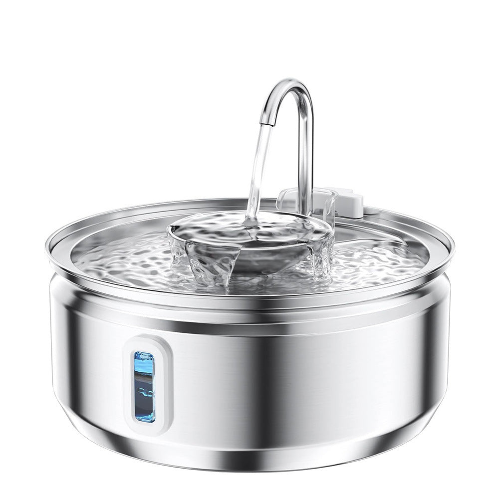 Source Factory Stainless Steel Pet Smart Water Dispenser Automatic Circulation Flow 3.2L Large Capacity Cat and Dog Water Feeder