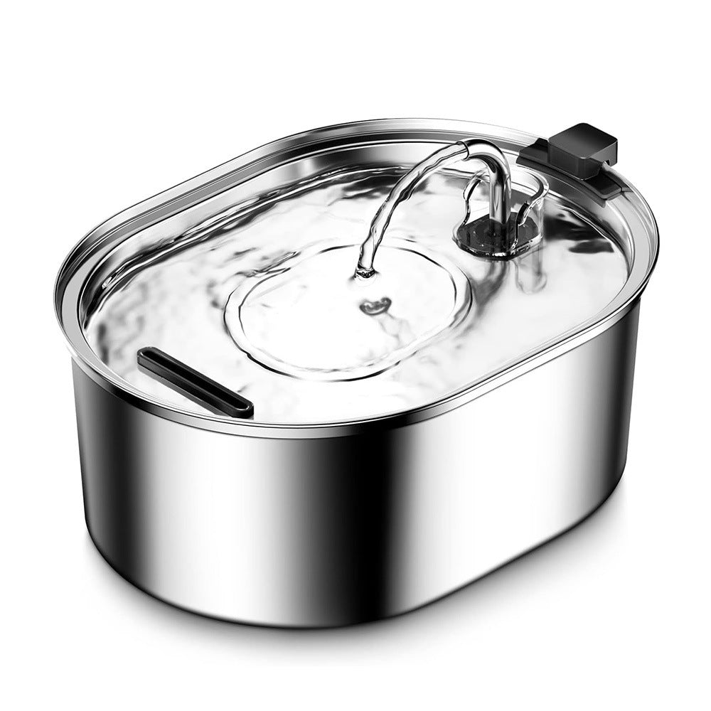 Source Factory Stainless Steel Pet Smart Water Dispenser Automatic Circulation Flow 3.2L Large Capacity Cat and Dog Water Feeder