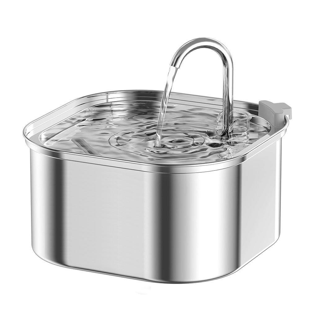 Source Factory Stainless Steel Pet Smart Water Dispenser Automatic Circulation Flow 3.2L Large Capacity Cat and Dog Water Feeder
