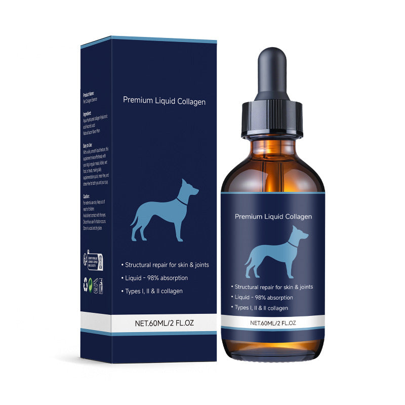 Label-free pet collagen essence, gentle care for dog skin and fur, radiance care, cross-border care
