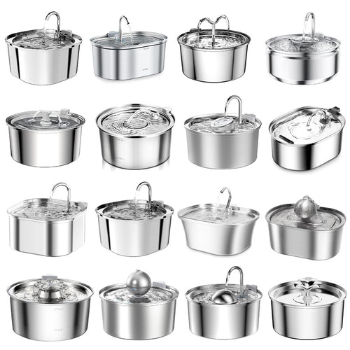 Source Factory Stainless Steel Pet Smart Water Dispenser Automatic Circulation Flow 3.2L Large Capacity Cat and Dog Water Feeder